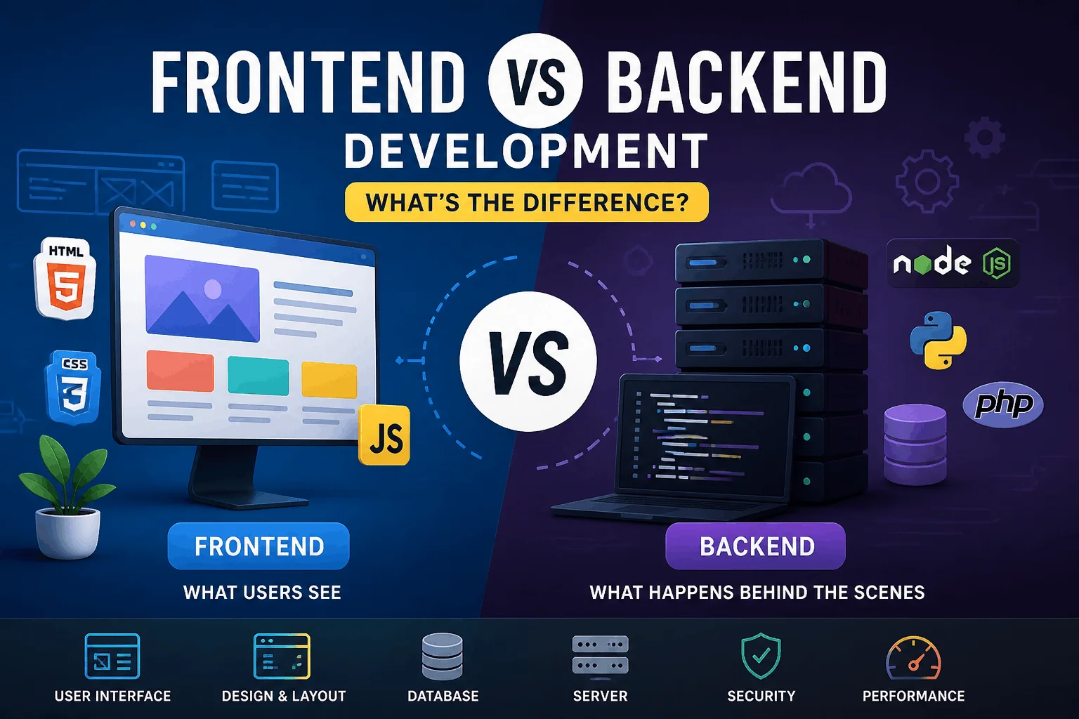 Frontend vs backend development